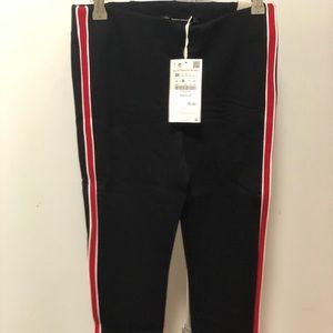 Zara jeans with red stripes